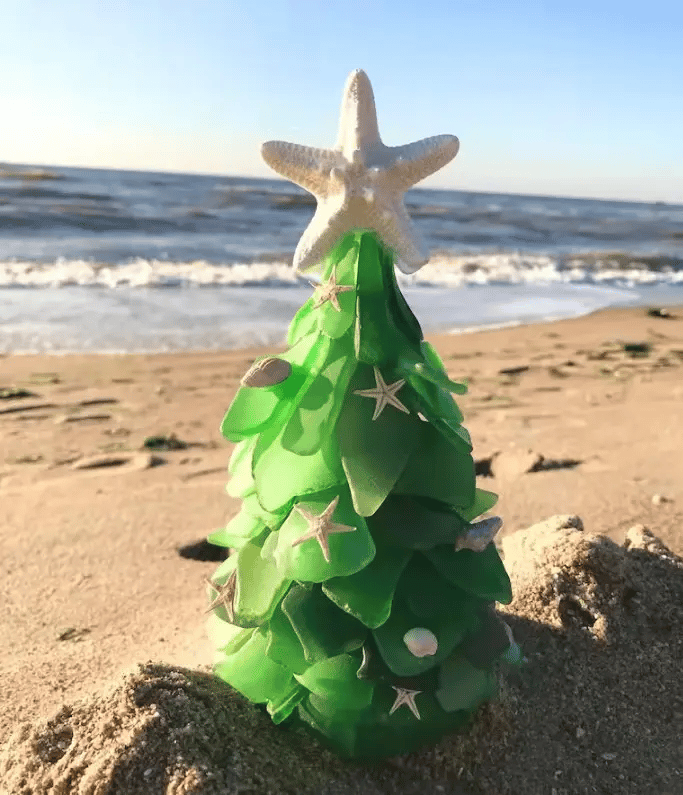 Árbol de Navidad de vidrio marino