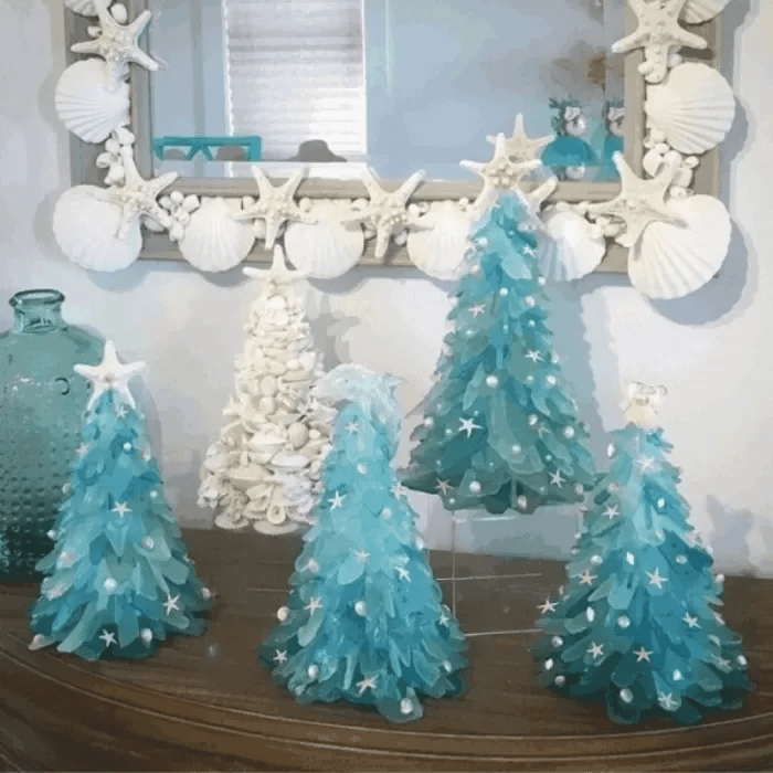 Árbol de Navidad de vidrio marino