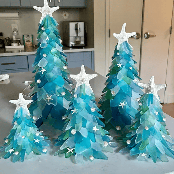 Árbol de Navidad de vidrio marino
