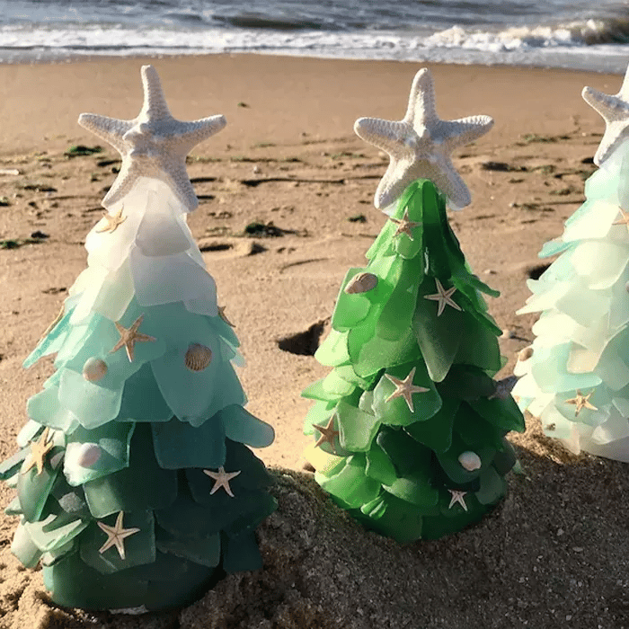 Árbol de Navidad de vidrio marino