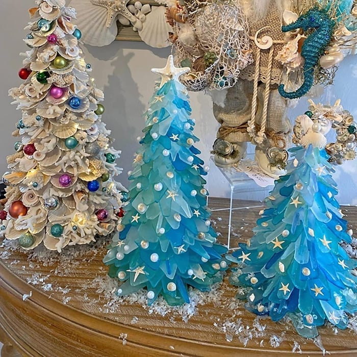 Árbol de Navidad de vidrio marino