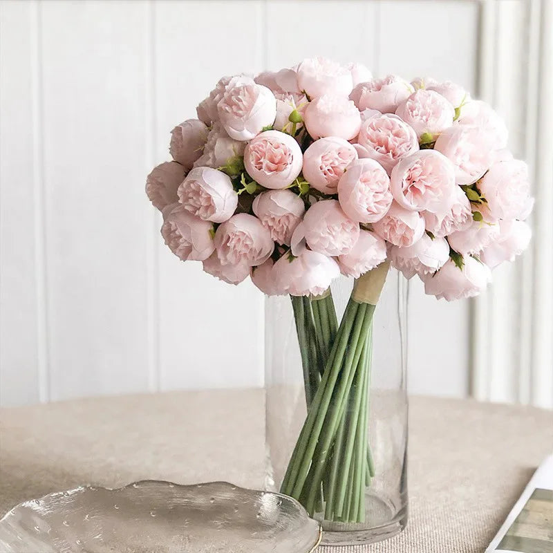 Arreglo floral de peonías de seda – Colección Tonos Románticos