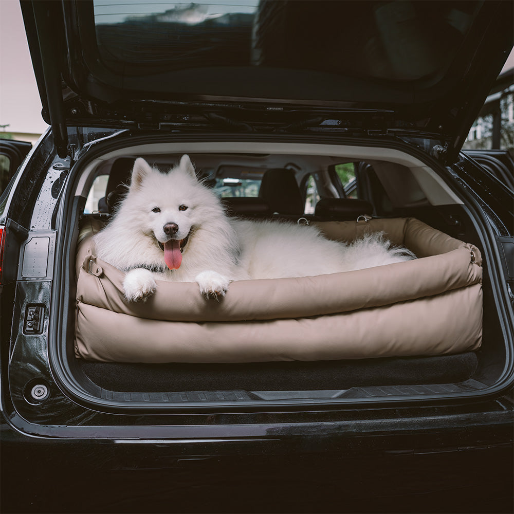 Asiento de coche de lujo para perros - Comodidad de cuero sintético