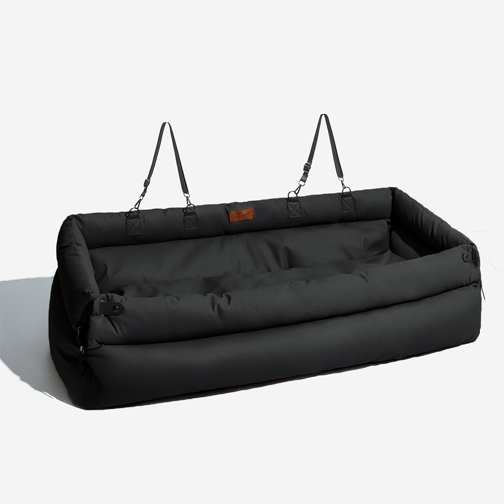 Asiento de coche de lujo para perros - Comodidad de cuero sintético