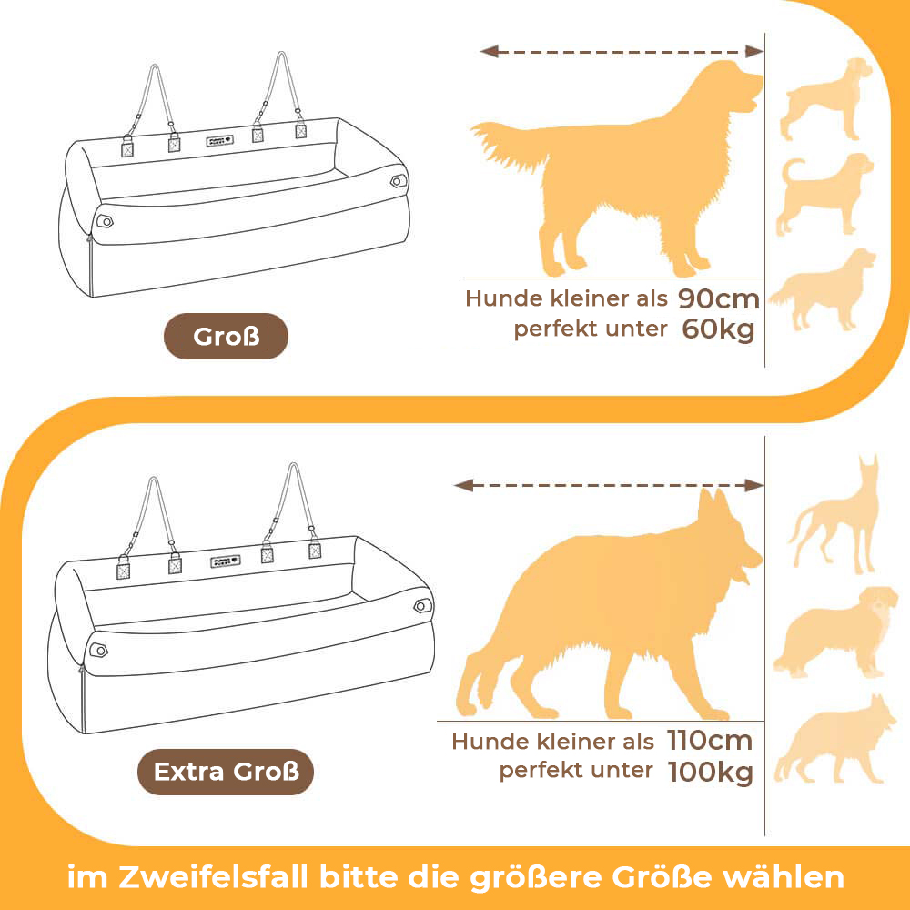 Asiento de coche de lujo para perros - Comodidad de cuero sintético