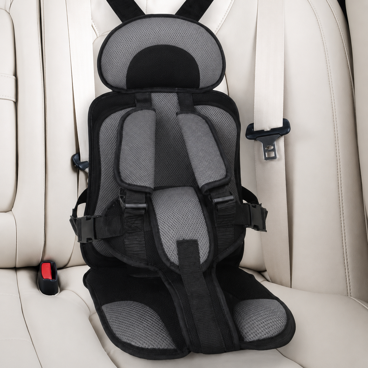 Asiento de Coche Portátil de Viaje con Arnés de Seguridad Reforzado de 5 Puntos