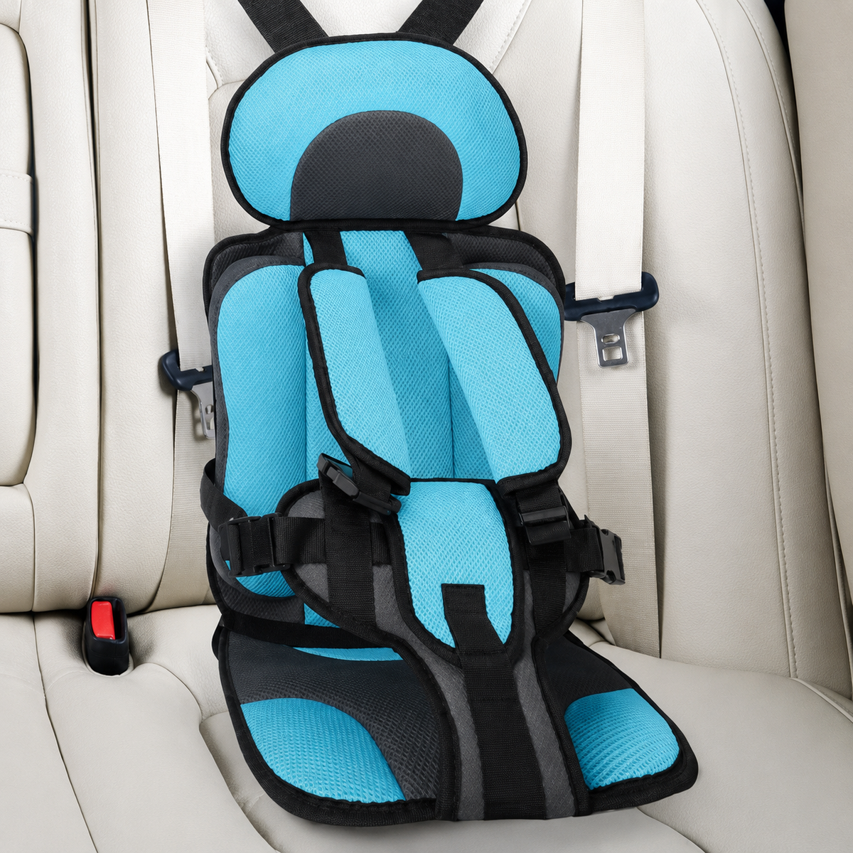 Asiento de Coche Portátil de Viaje con Arnés de Seguridad Reforzado de 5 Puntos