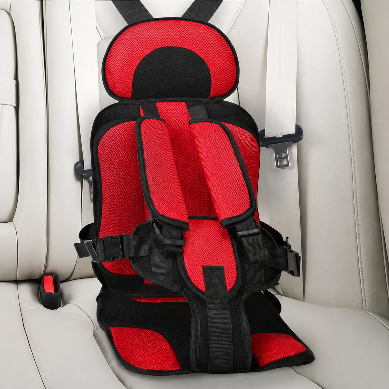 Asiento de Coche Portátil de Viaje con Arnés de Seguridad Reforzado de 5 Puntos