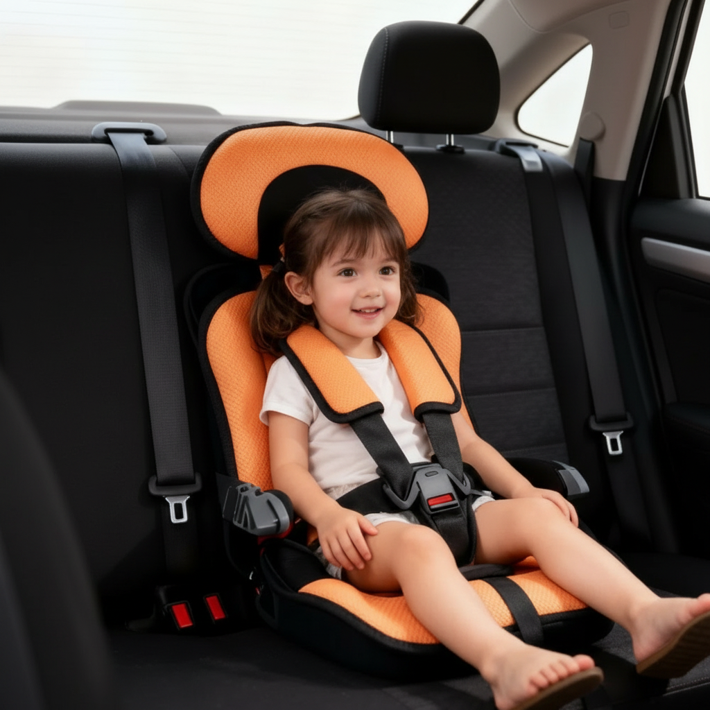 Asiento elevador portátil y plegable para coche para niños