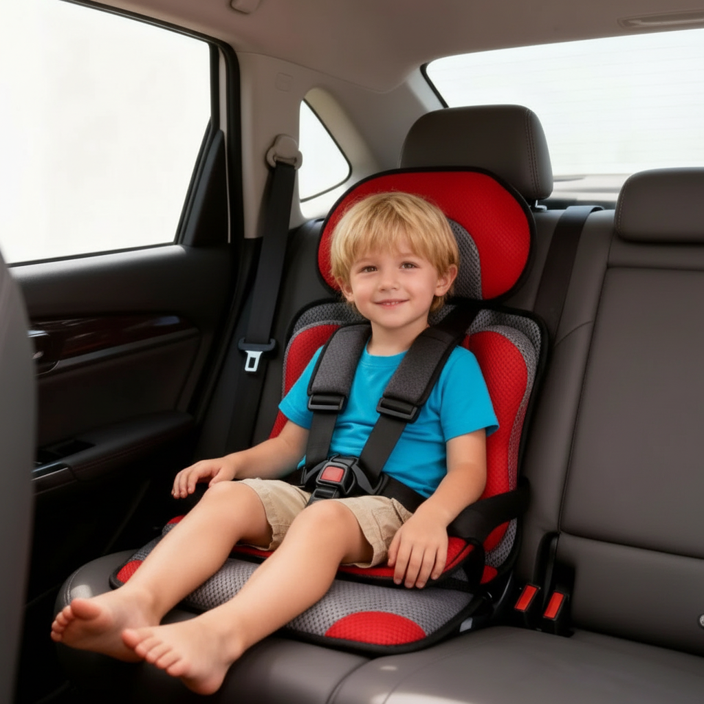 Asiento elevador portátil y plegable para coche para niños