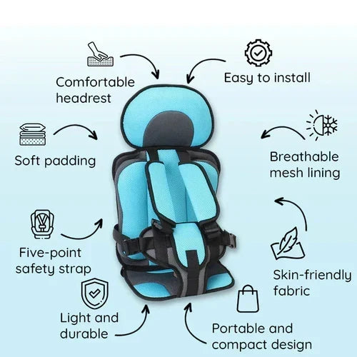 Asiento elevador portátil y plegable para coche para niños