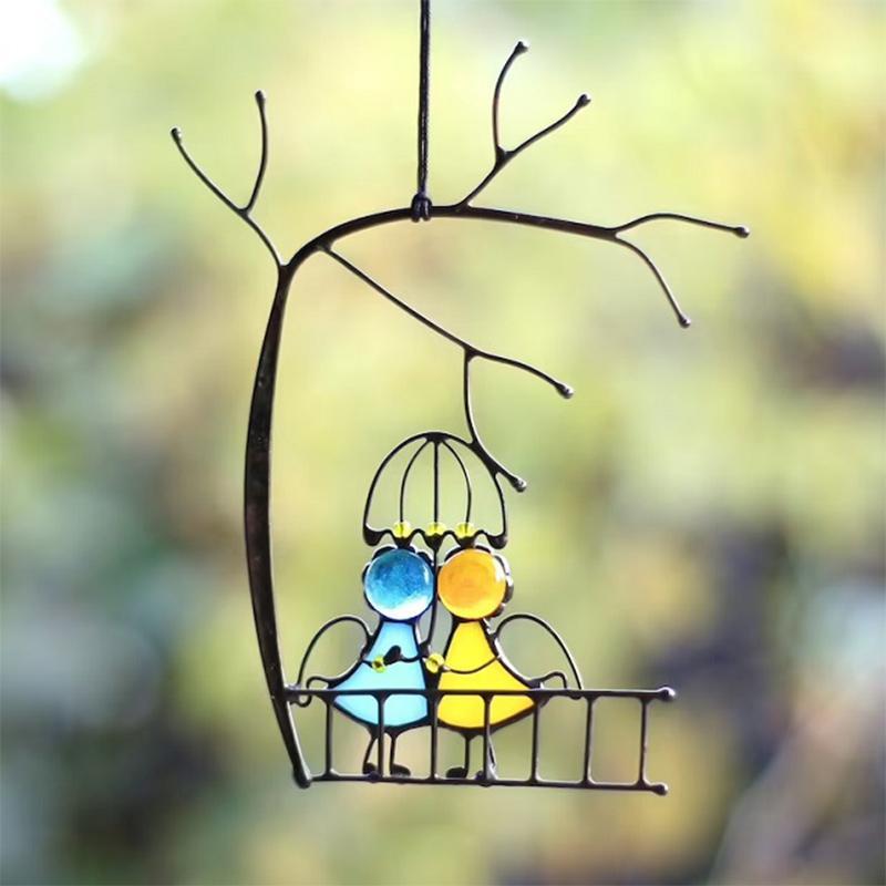 Atrapasol, decoración colgante para ventana, arte en vidrio tintado