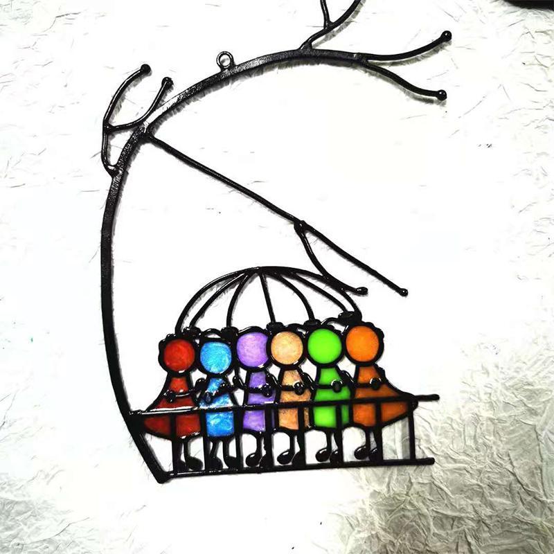 Atrapasol, decoración colgante para ventana, arte en vidrio tintado