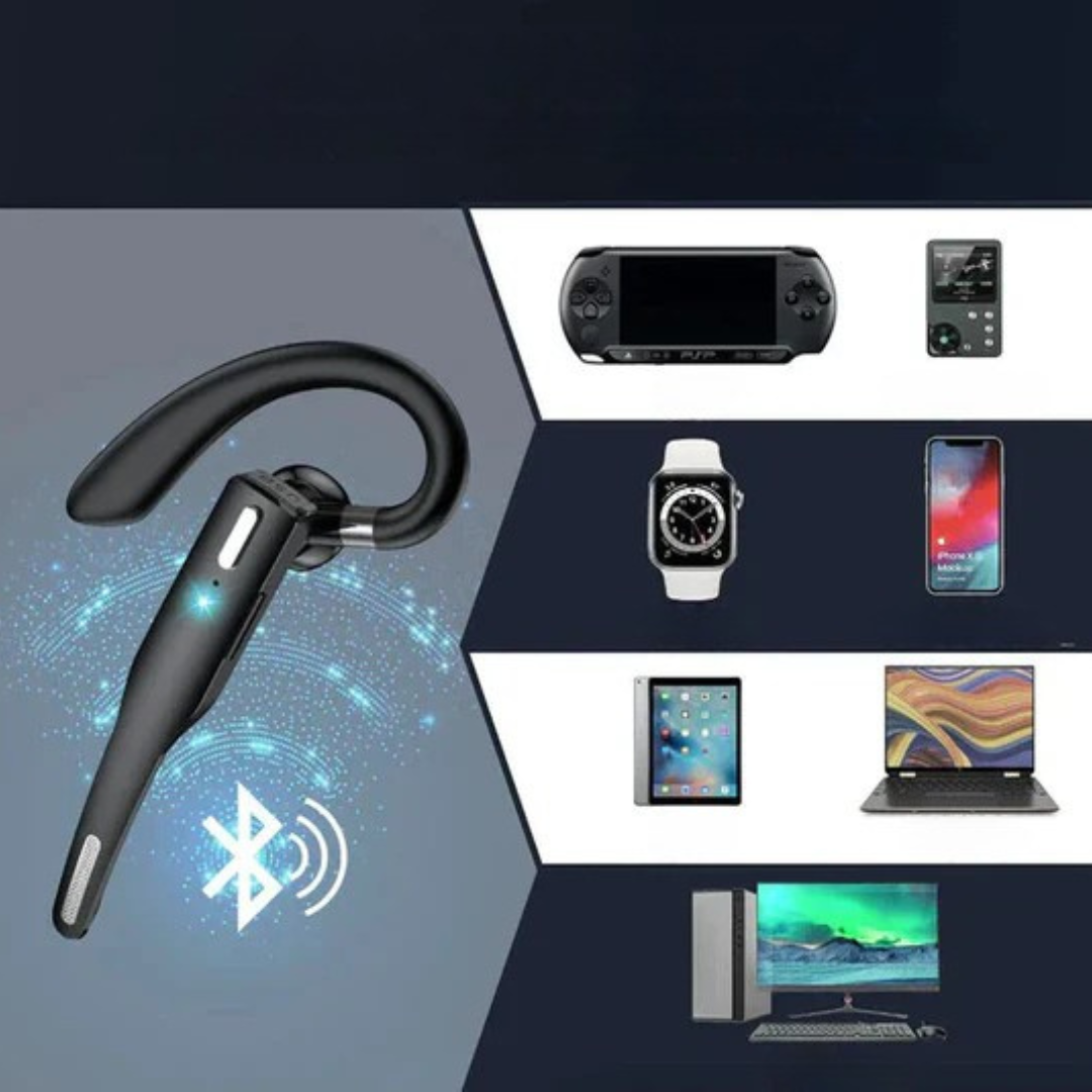 Auricular Bluetooth Profesional con Cancelación de Ruido y Diseño Ergonómico