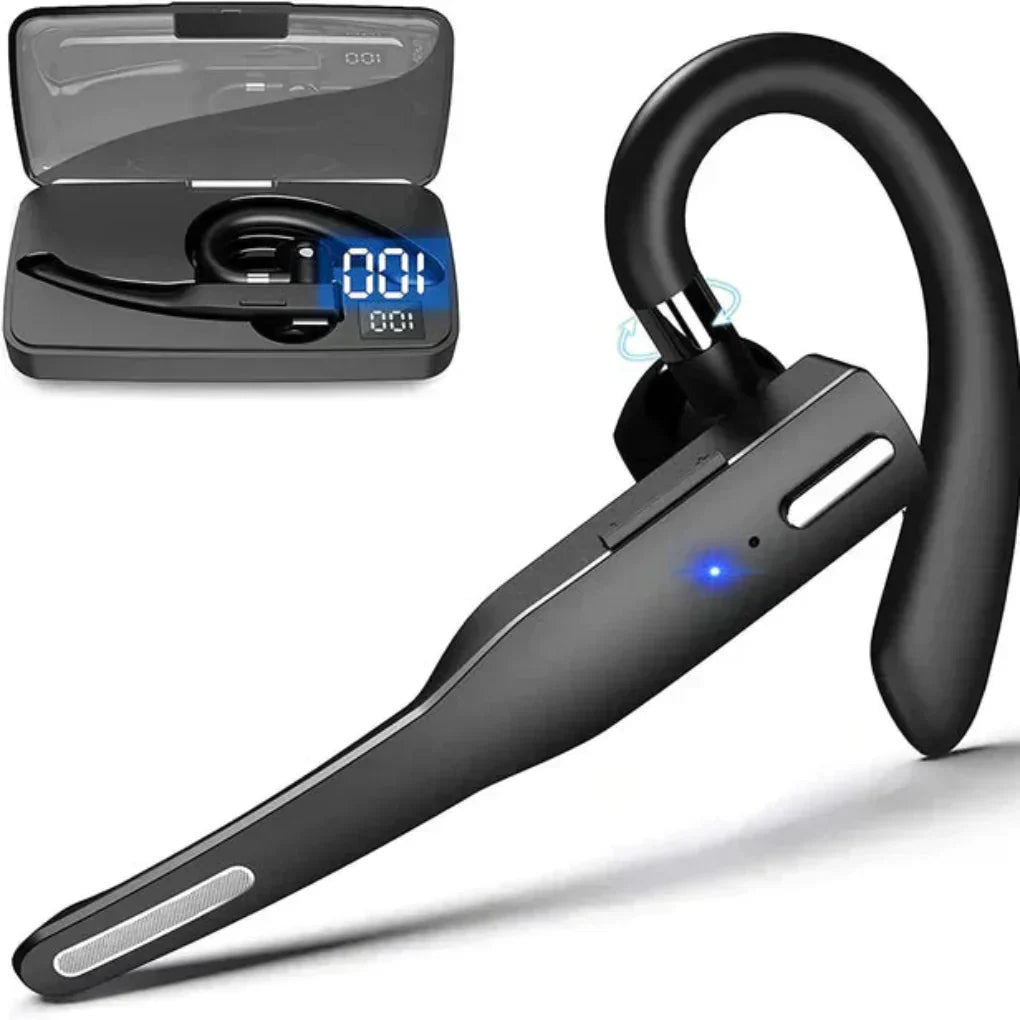 Auricular inalámbrico Bluetooth 5.1 con enganche para oreja y cancelación de ruido