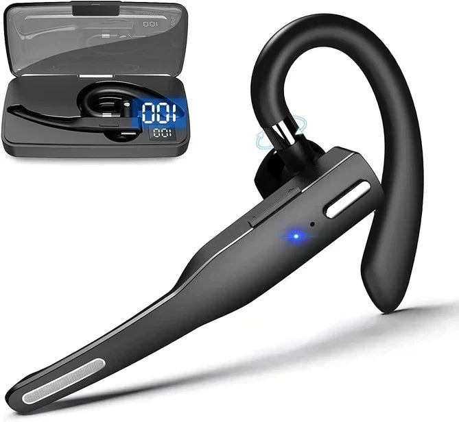 Auricular inalámbrico Bluetooth 5.1 con enganche para oreja y cancelación de ruido