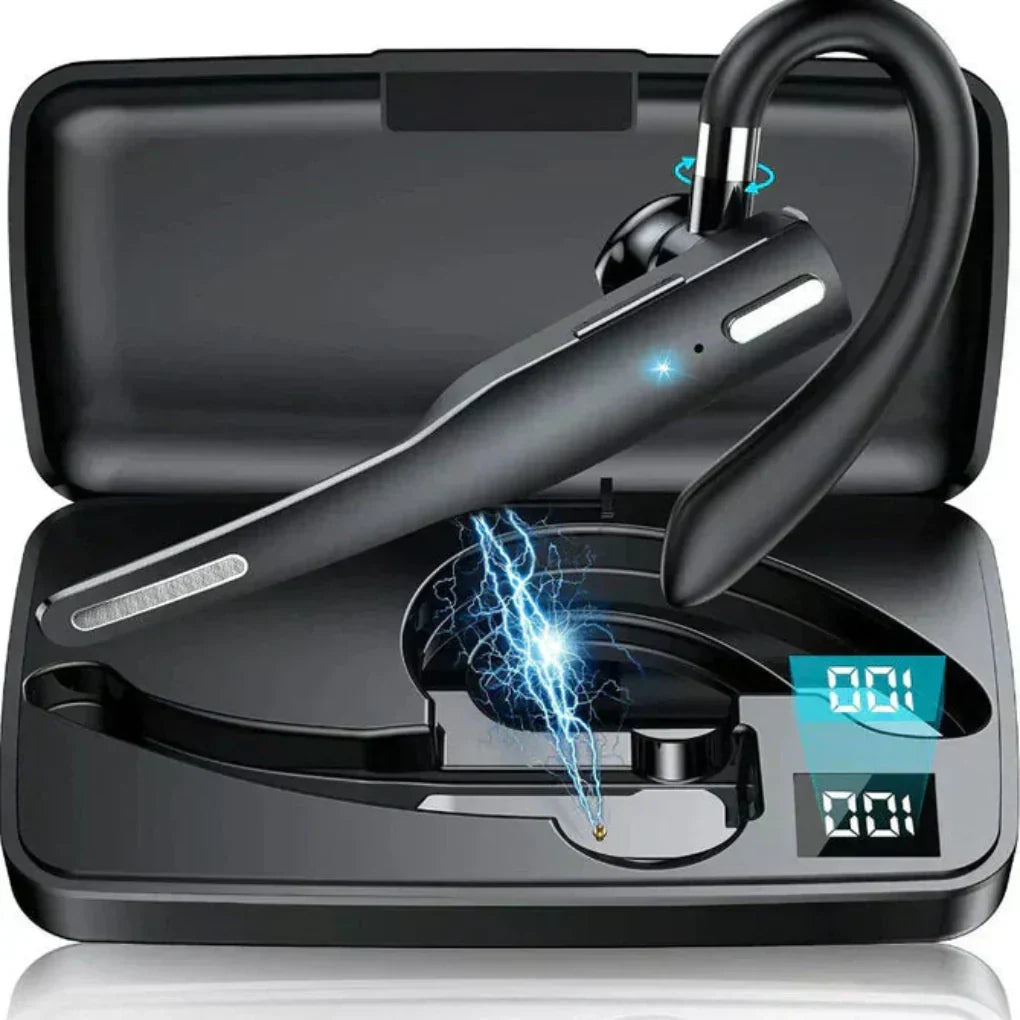 Auricular inalámbrico Bluetooth 5.1 con enganche para oreja y cancelación de ruido