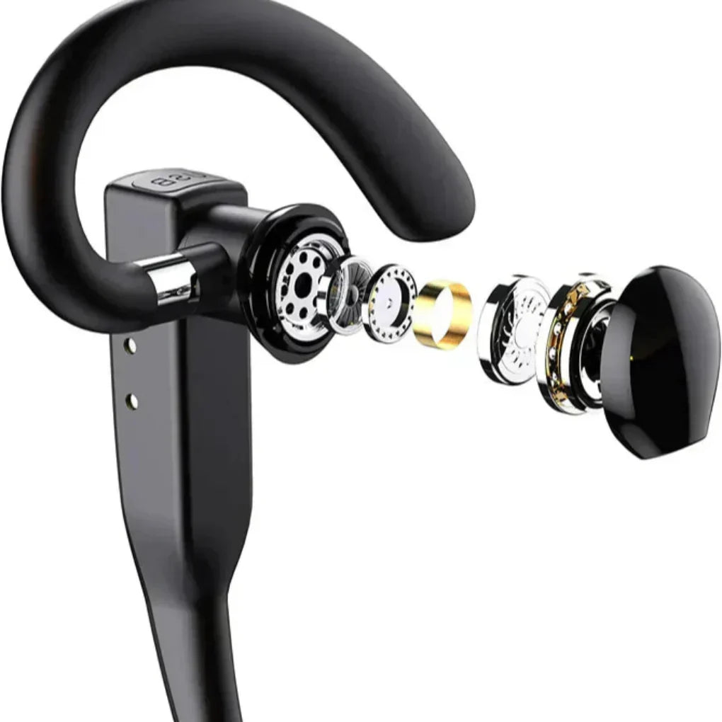 Auricular inalámbrico Bluetooth 5.1 con enganche para oreja y cancelación de ruido