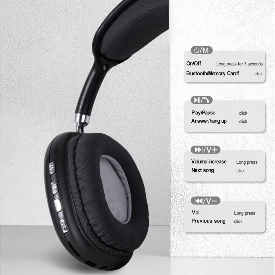 Auriculares Bluetooth con sonido estéreo HiFi y cancelación de ruido