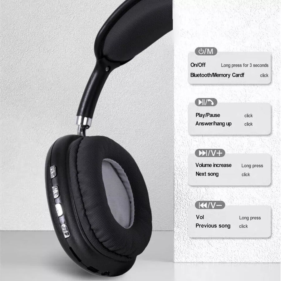Auriculares Bluetooth con sonido estéreo HiFi y cancelación de ruido