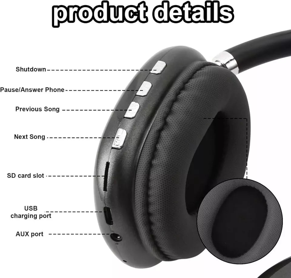 Auriculares Bluetooth con sonido estéreo HiFi y cancelación de ruido