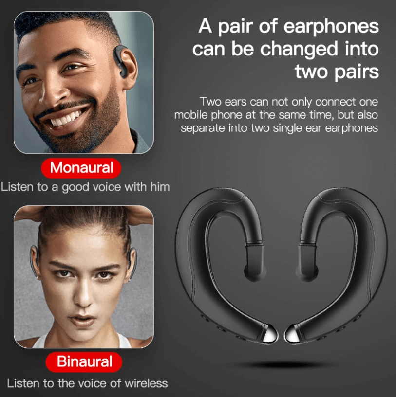 Auriculares inalámbricos Bluetooth con tecnología de conducción ósea