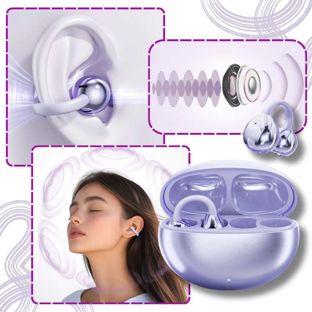 Auriculares inalámbricos Bluetooth de diseño abierto tipo clip con sonido nítido