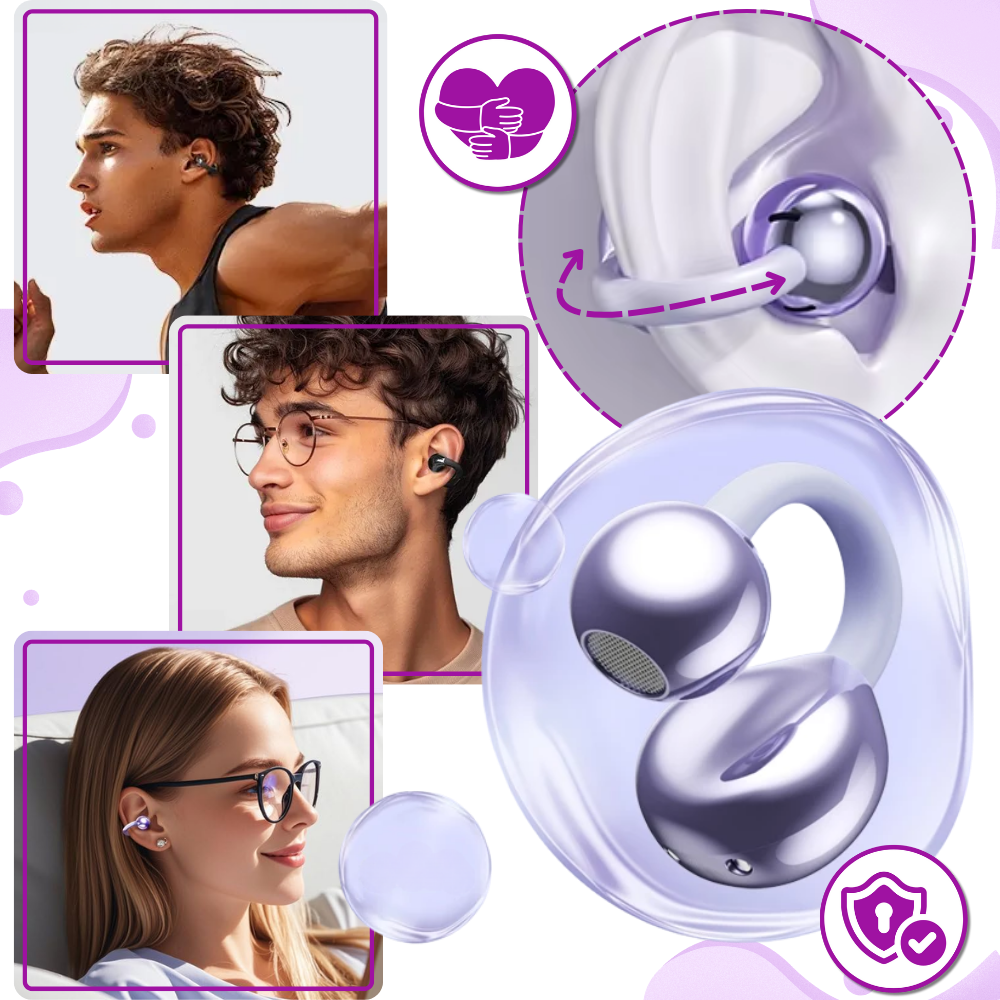 Auriculares inalámbricos Bluetooth de diseño abierto tipo clip con sonido nítido