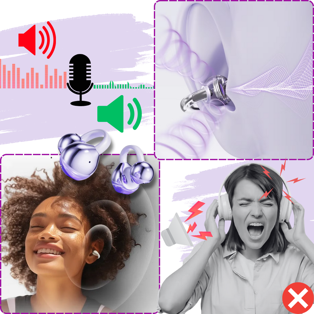 Auriculares inalámbricos Bluetooth de diseño abierto tipo clip con sonido nítido