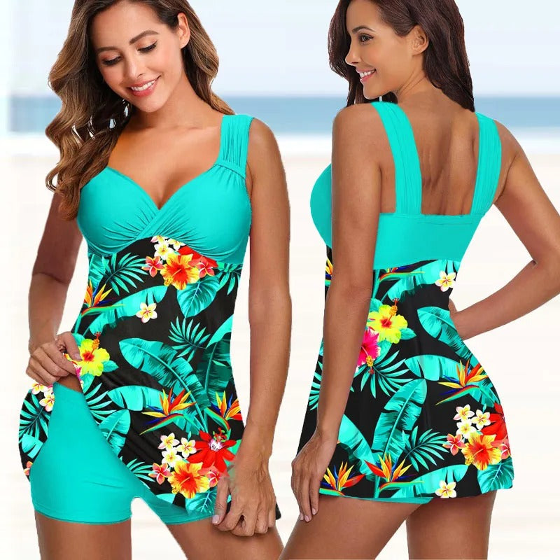 Bañador de dos piezas para mujer con estampado floral
