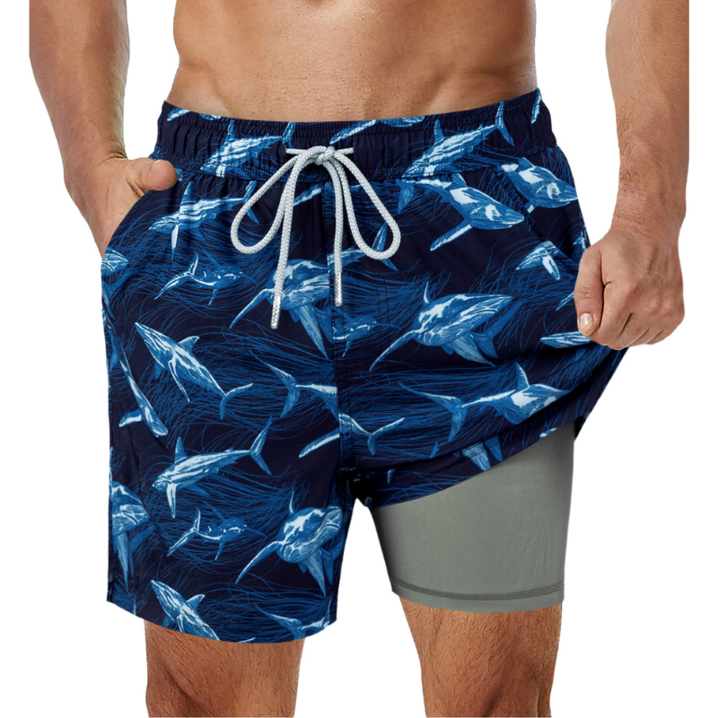 Bañador tipo shorts 2 en 1 para hombre