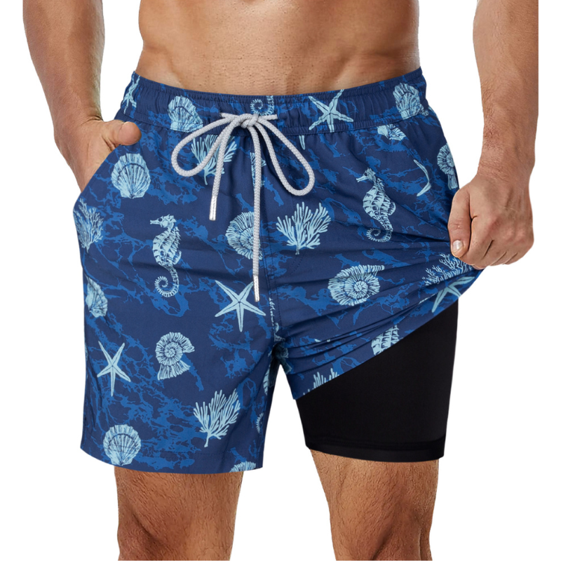 Bañador tipo shorts 2 en 1 para hombre