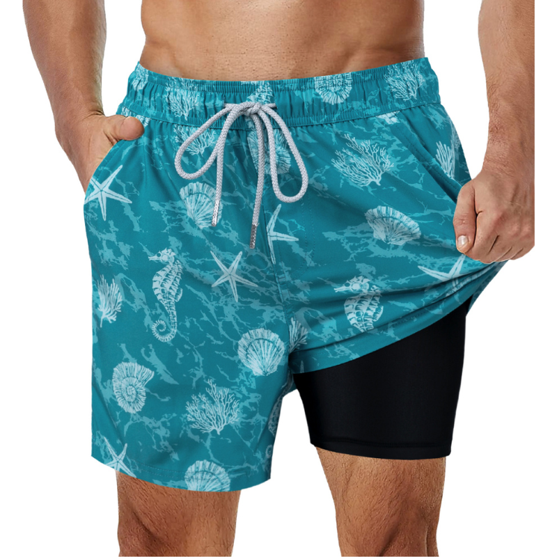Bañador tipo shorts 2 en 1 para hombre