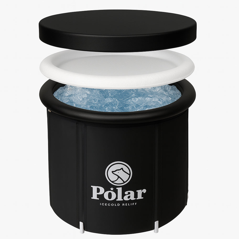 Bañera de Hielo Deluxe para Recuperación Ø 80 cm con Tapa Térmica