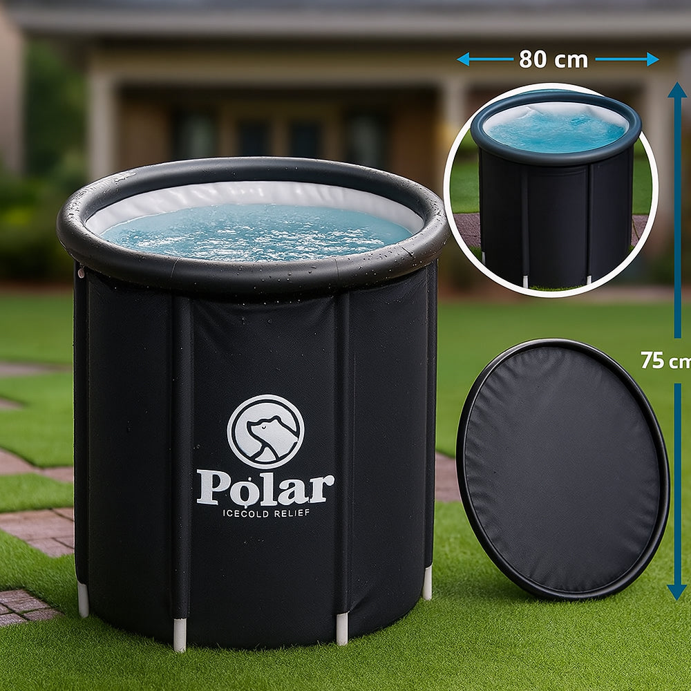 Bañera de Hielo Deluxe para Recuperación Ø 80 cm con Tapa Térmica