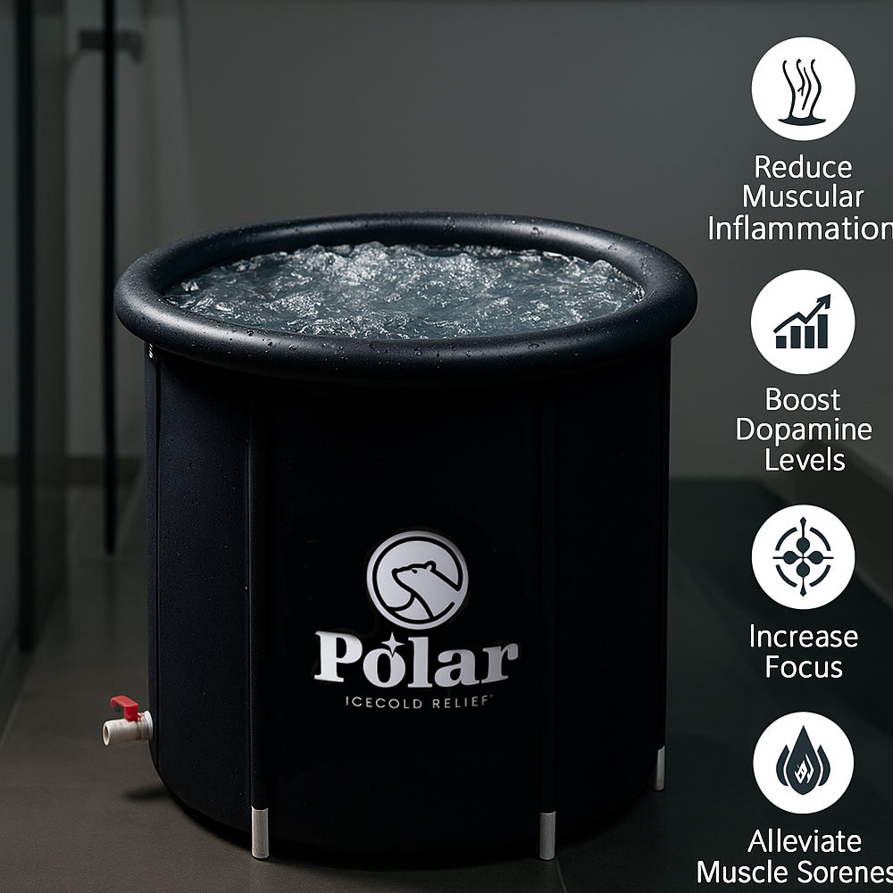 Bañera de Hielo Deluxe para Recuperación Ø 80 cm con Tapa Térmica