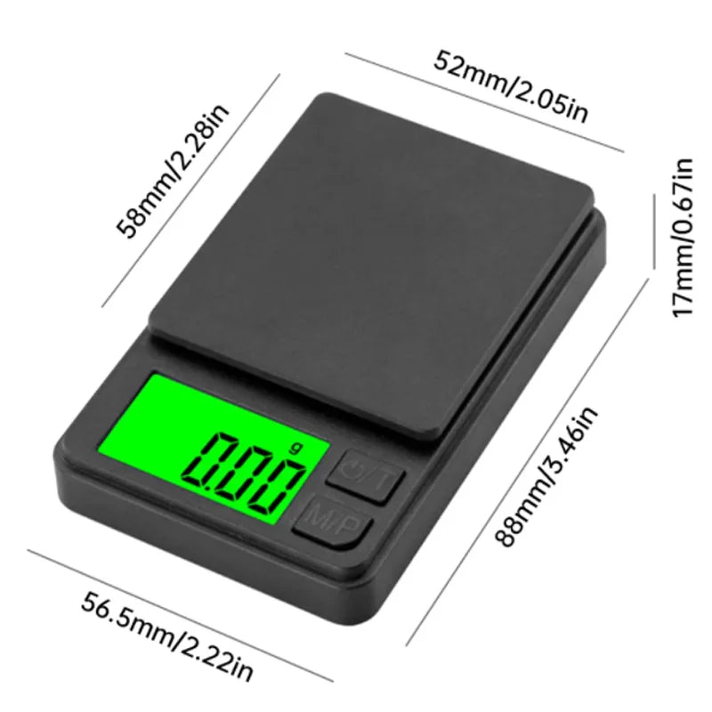 Báscula digital de bolsillo: capacidad de 1000 g, precisión de 0,1 g