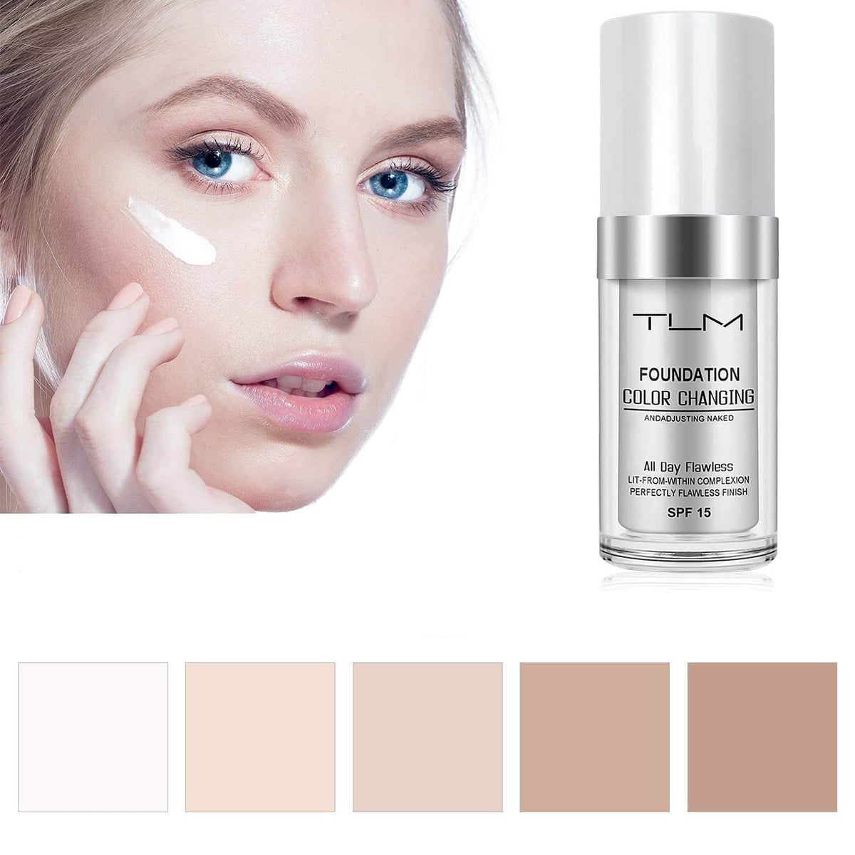Base de maquillaje que cambia de color
