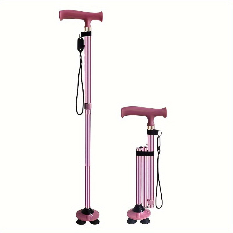 Bastón de apoyo con base de 4 patas – Plegable, estable y seguro para uso diario