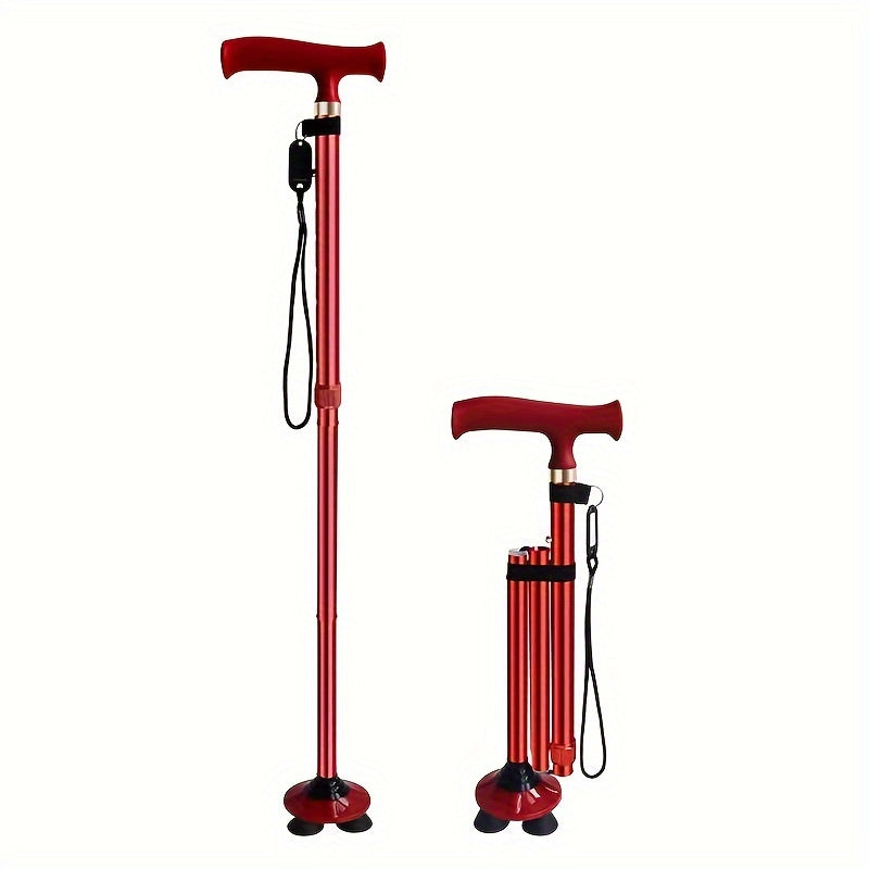 Bastón de apoyo con base de 4 patas – Plegable, estable y seguro para uso diario