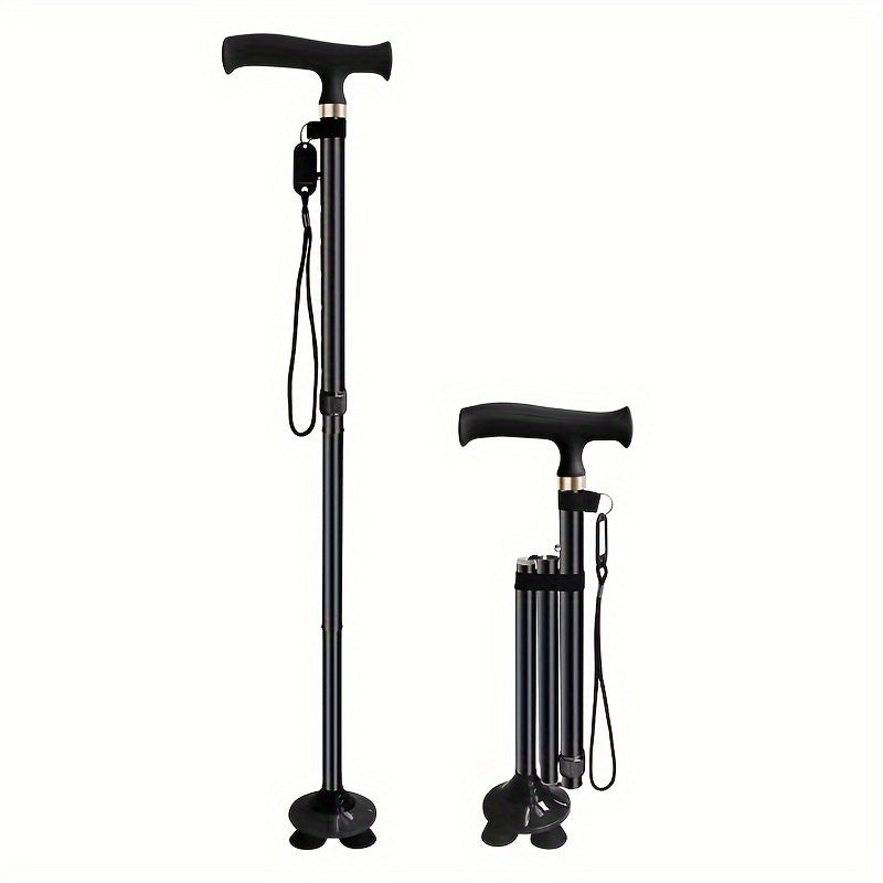 Bastón de apoyo con base de 4 patas – Plegable, estable y seguro para uso diario