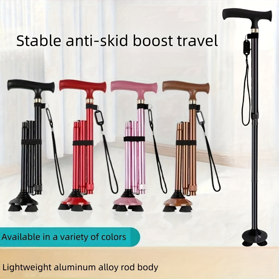 Bastón de apoyo con base de 4 patas – Plegable, estable y seguro para uso diario