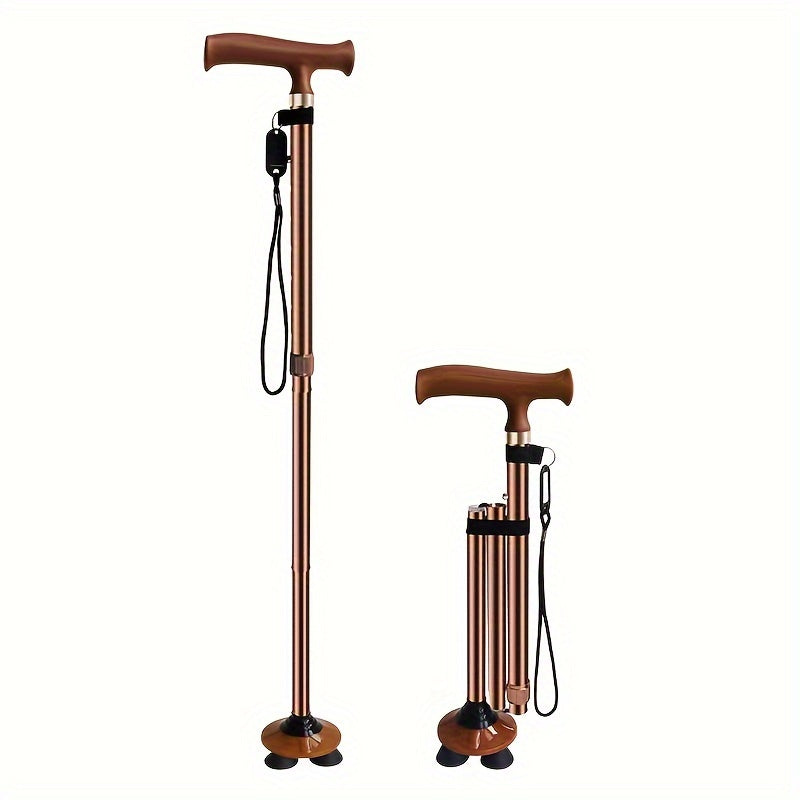 Bastón de apoyo con base de 4 patas – Plegable, estable y seguro para uso diario