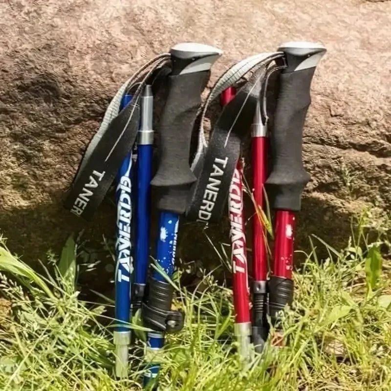 Bastón de senderismo plegable de aluminio para caminar sin esfuerzo