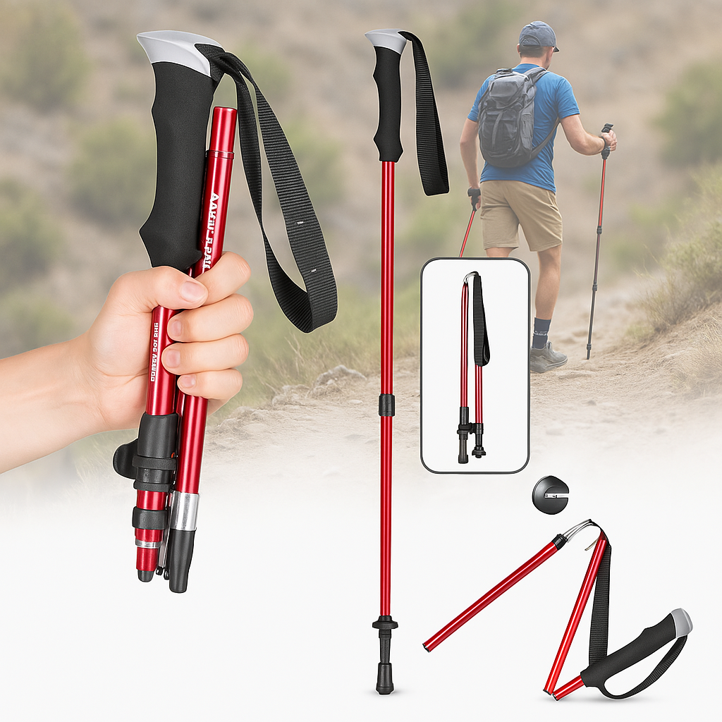 Bastones de senderismo plegables | Bastones de trekking para actividades al aire libre y aventuras