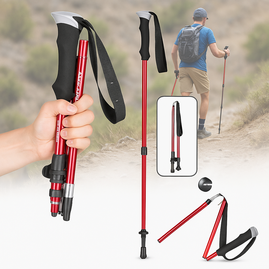 Bastones de senderismo plegables | Bastones de trekking para actividades al aire libre y aventuras