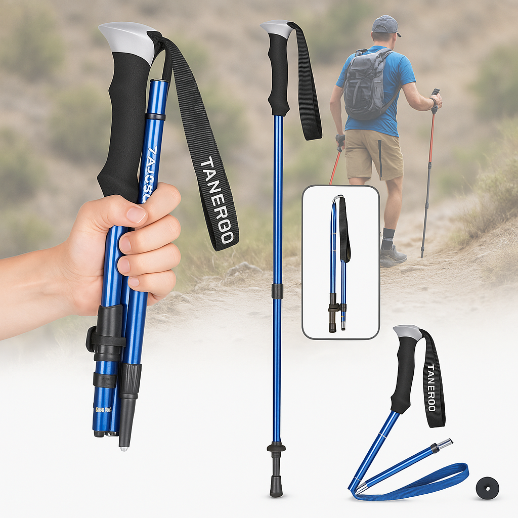 Bastones de senderismo plegables | Bastones de trekking para actividades al aire libre y aventuras