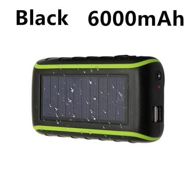 Batería externa solar USB con manivela y linterna