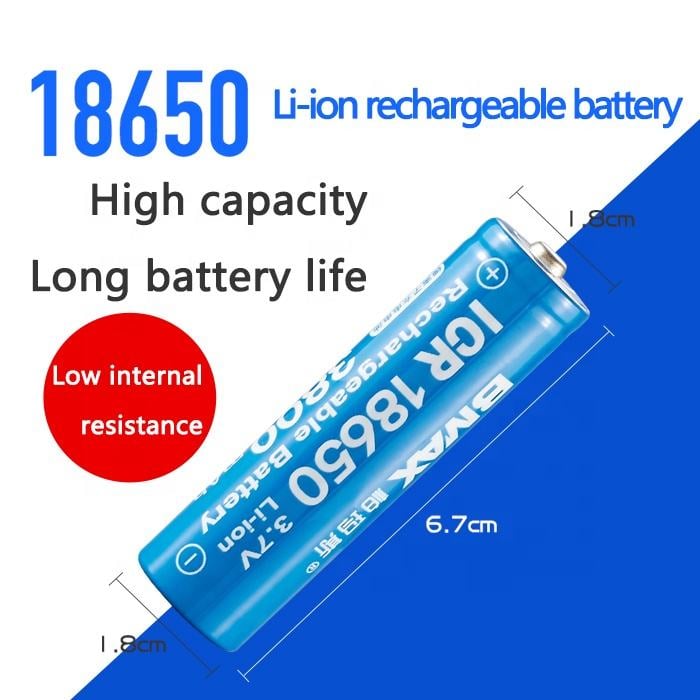 Baterías recargables universales 18650 de iones de litio de 3,7 V (paquete de 2)