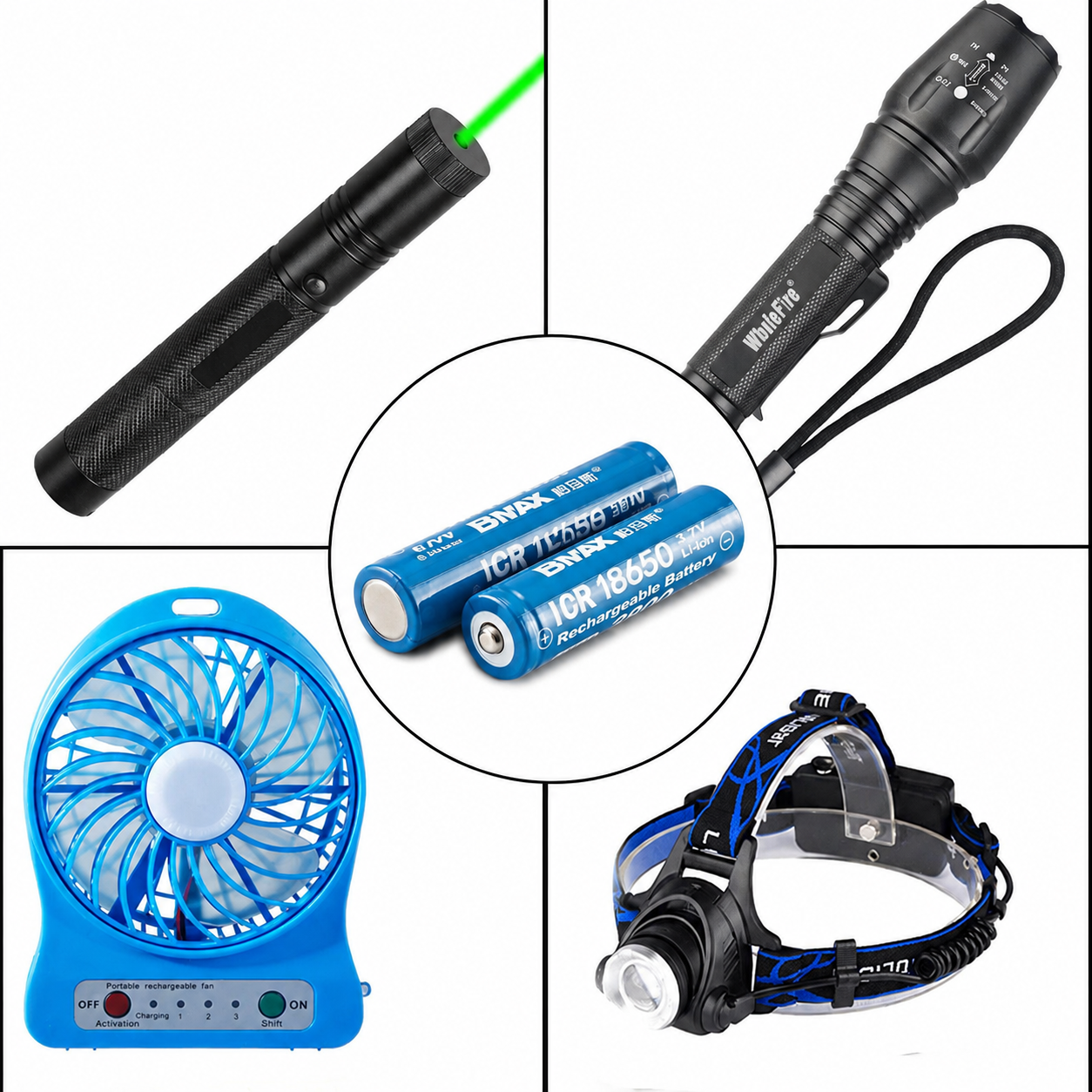 Baterías recargables universales 18650 de iones de litio de 3,7 V (paquete de 2)